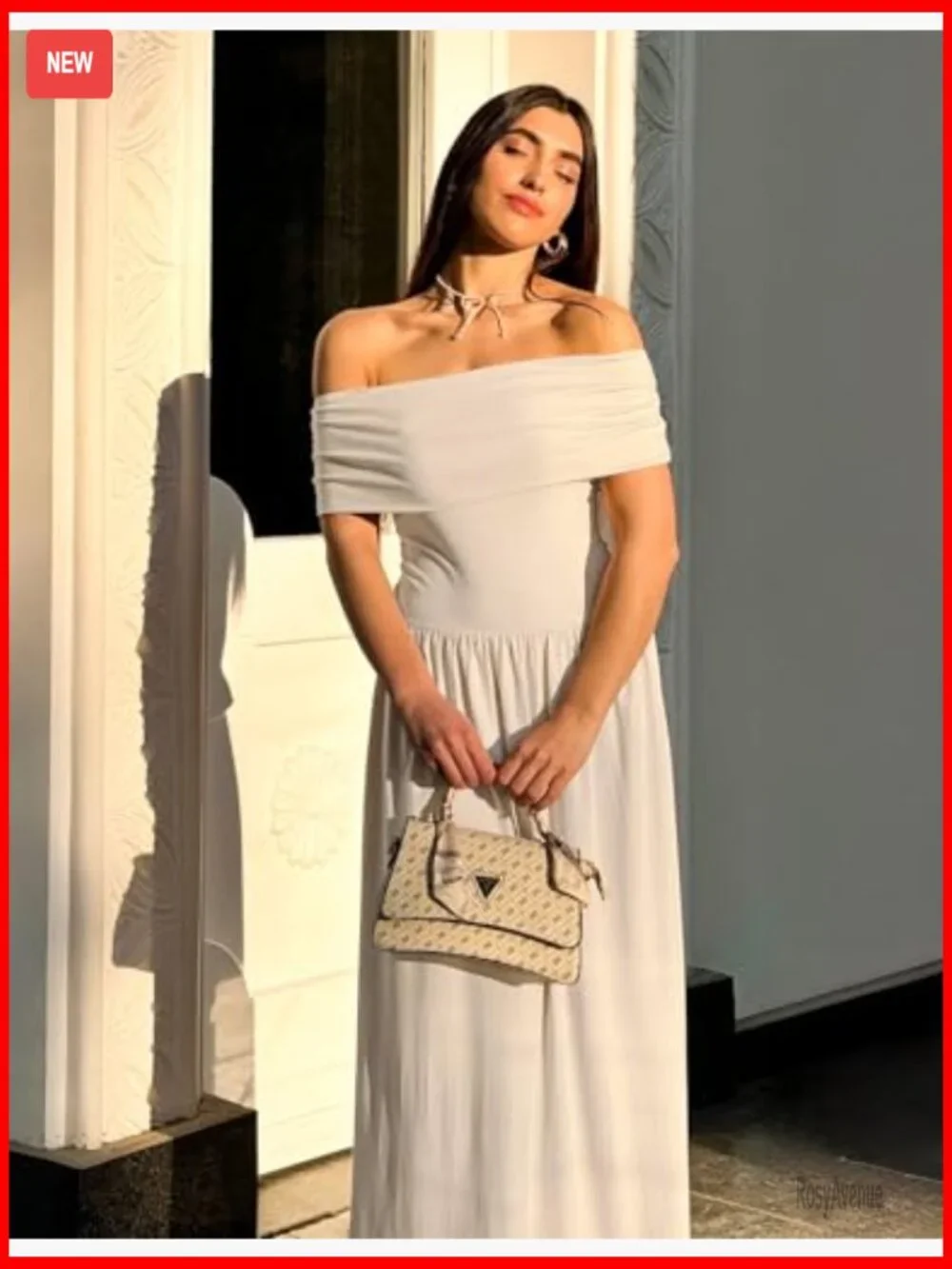 Sleeveless Off Shoulder Maxi Dress Slim Fit Swing Pleated Formal Casual - Picture 5 of 7